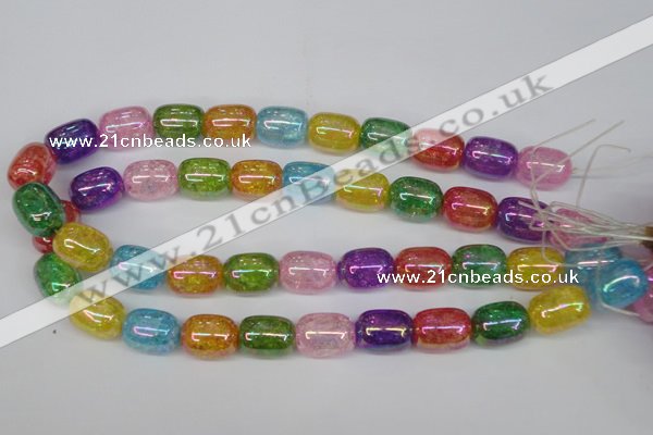 CKQ172 15.5 inches 13*18mm drum AB-color crackle quartz beads