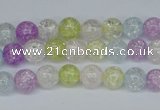 CKQ21 15.5 inches 6mm round dyed crackle quartz beads wholesale