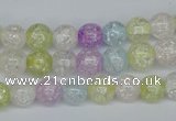 CKQ22 15.5 inches 8mm round dyed crackle quartz beads wholesale