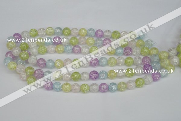CKQ23 15.5 inches 10mm round dyed crackle quartz beads wholesale