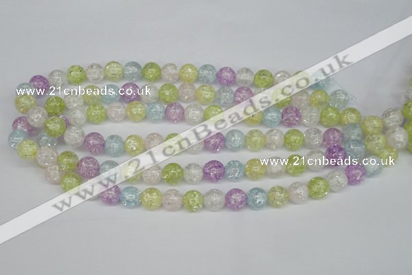 CKQ23 15.5 inches 10mm round dyed crackle quartz beads wholesale