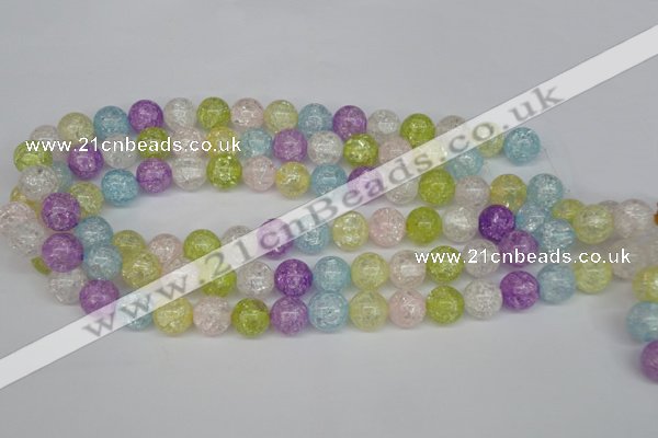 CKQ24 15.5 inches 12mm round dyed crackle quartz beads wholesale