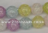 CKQ25 15.5 inches 14mm round dyed crackle quartz beads wholesale