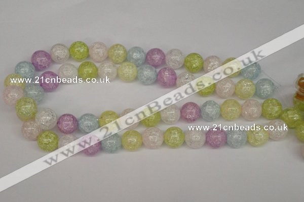 CKQ25 15.5 inches 14mm round dyed crackle quartz beads wholesale