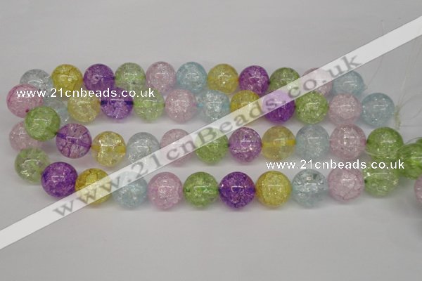 CKQ26 15.5 inches 16mm round dyed crackle quartz beads wholesale