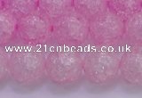 CKQ305 15.5 inches 14mm round dyed crackle quartz beads wholesale