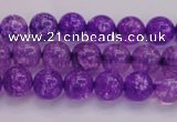 CKQ308 15.5 inches 6mm round dyed crackle quartz beads wholesale