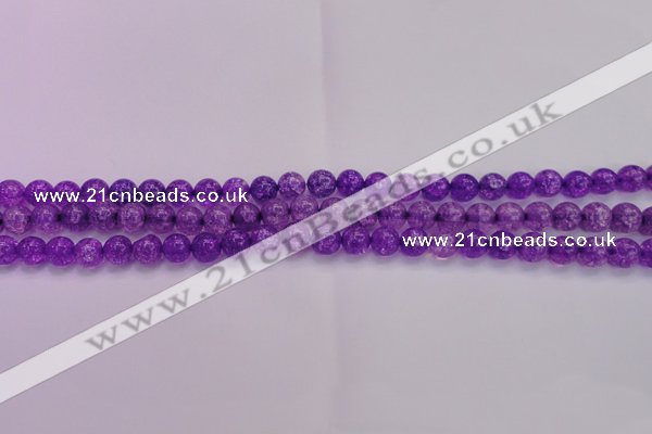 CKQ308 15.5 inches 6mm round dyed crackle quartz beads wholesale