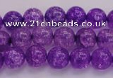 CKQ309 15.5 inches 8mm round dyed crackle quartz beads wholesale