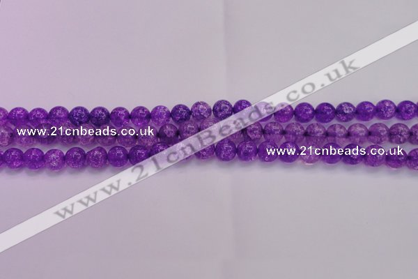 CKQ309 15.5 inches 8mm round dyed crackle quartz beads wholesale