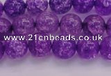 CKQ310 15.5 inches 10mm round dyed crackle quartz beads wholesale