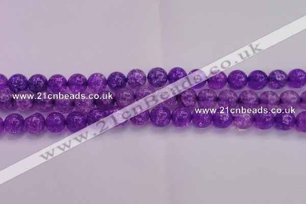 CKQ312 15.5 inches 14mm round dyed crackle quartz beads wholesale