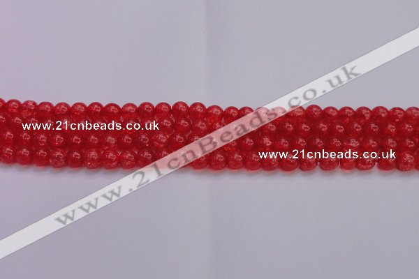 CKQ315 15.5 inches 6mm round dyed crackle quartz beads wholesale