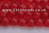 CKQ316 15.5 inches 8mm round dyed crackle quartz beads wholesale