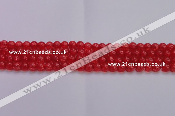 CKQ316 15.5 inches 8mm round dyed crackle quartz beads wholesale