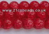 CKQ318 15.5 inches 12mm round dyed crackle quartz beads wholesale