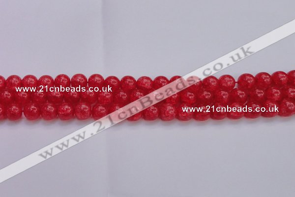 CKQ318 15.5 inches 12mm round dyed crackle quartz beads wholesale