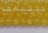 CKQ322 15.5 inches 6mm round dyed crackle quartz beads wholesale