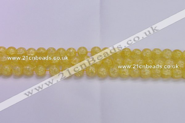 CKQ325 15.5 inches 12mm round dyed crackle quartz beads wholesale