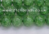 CKQ339 15.5 inches 12mm round dyed crackle quartz beads wholesale