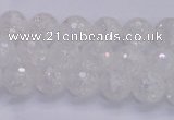 CKQ343 15.5 inches 6mm faceted round dyed crackle quartz beads