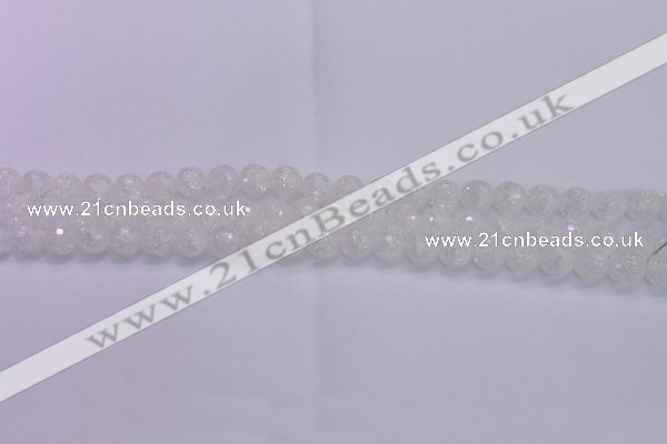 CKQ343 15.5 inches 6mm faceted round dyed crackle quartz beads