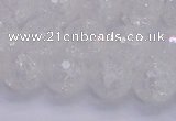 CKQ346 15.5 inches 12mm faceted round dyed crackle quartz beads