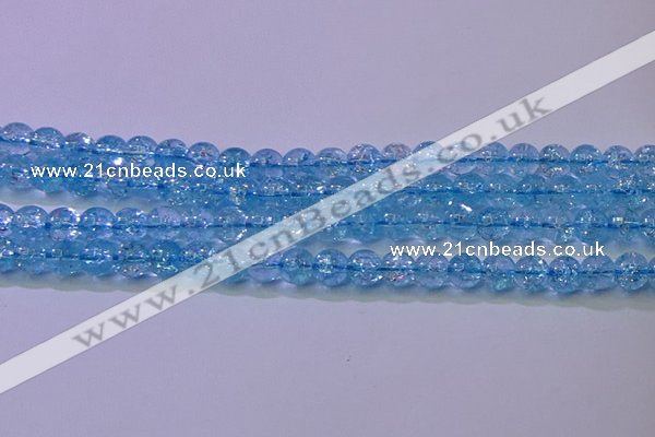 CKQ360 15.5 inches 4mm round dyed crackle quartz beads wholesale