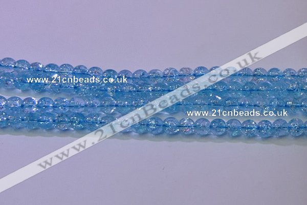 CKQ361 15.5 inches 6mm round dyed crackle quartz beads