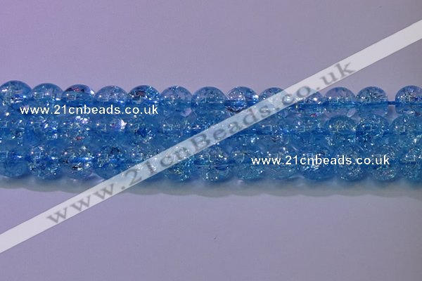 CKQ362 15.5 inches 8mm round dyed crackle quartz beads