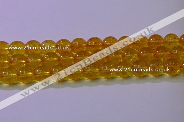 CKQ382 15.5 inches 8mm round dyed crackle quartz beads