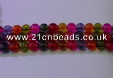 CKQ392 15.5 inches 8mm round dyed crackle quartz beads