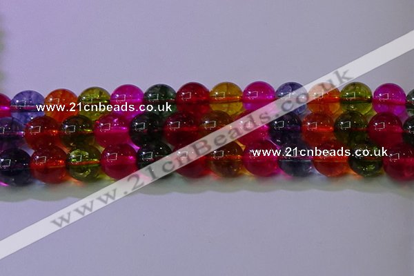 CKQ393 15.5 inches 10mm round dyed crackle quartz beads