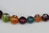 CKQ49 15.5 inches 6mm - 14mm round dyed crackle quartz beads