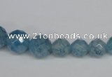 CKQ51 15.5 inches 6mm - 14mm faceted round dyed crackle quartz beads