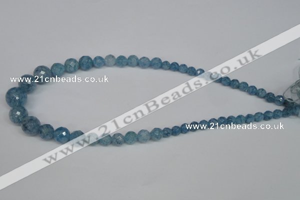 CKQ51 15.5 inches 6mm - 14mm faceted round dyed crackle quartz beads