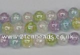 CKQ62 15.5 inches 8mm round AB-color dyed crackle quartz beads