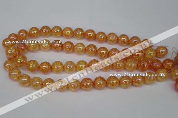 CKQ91 15.5 inches 6mm round AB-color dyed crackle quartz beads