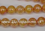 CKQ92 15.5 inches 8mm round AB-color dyed crackle quartz beads