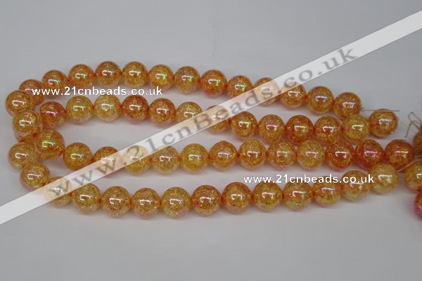 CKQ92 15.5 inches 8mm round AB-color dyed crackle quartz beads