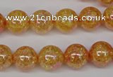 CKQ93 15.5 inches 10mm round AB-color dyed crackle quartz beads