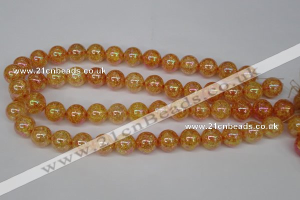 CKQ93 15.5 inches 10mm round AB-color dyed crackle quartz beads