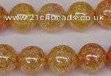 CKQ95 15.5 inches 14mm round AB-color dyed crackle quartz beads