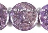 CKU05 15 inches 25mm coin purple kunzite beads wholesale