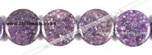 CKU05 15 inches 25mm coin purple kunzite beads wholesale