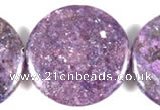 CKU06 15 inches 30mm coin purple kunzite beads wholesale