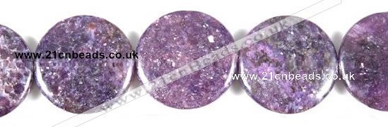 CKU06 15 inches 30mm coin purple kunzite beads wholesale