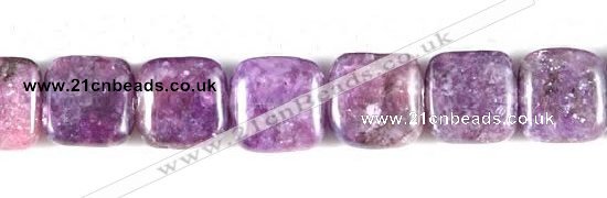 CKU07 15 inches 10*10mm square purple kunzite beads wholesale