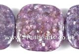 CKU09 15 inches 20*20mm square purple kunzite beads wholesale