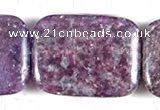 CKU12 15 inches 22*30mm rectangle purple kunzite beads wholesale